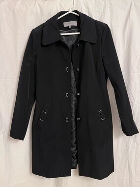 Anne Klein Black Women's Tailored Trench Coat